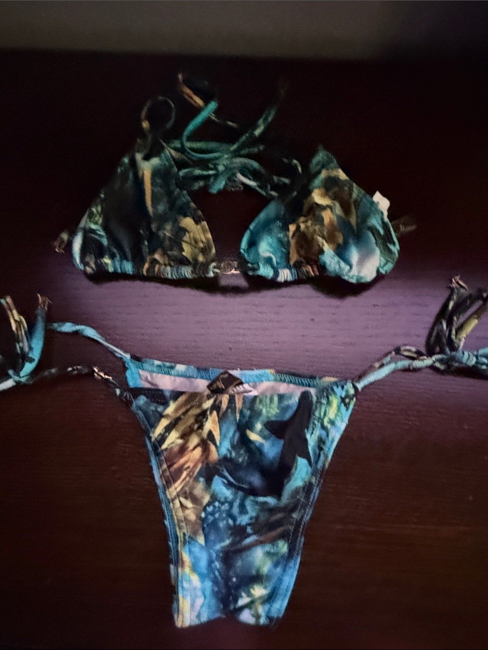 Lua Morena Women’s Teal Sea Life String Bikini